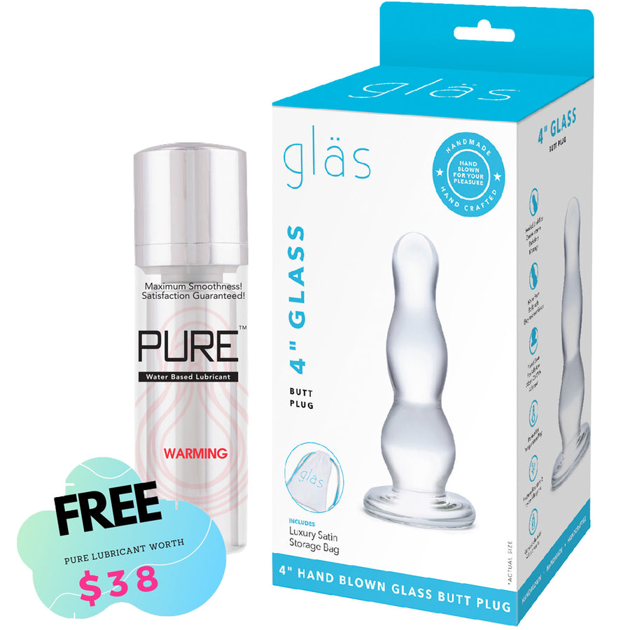 Glas - Butt Plug-Clear 4"