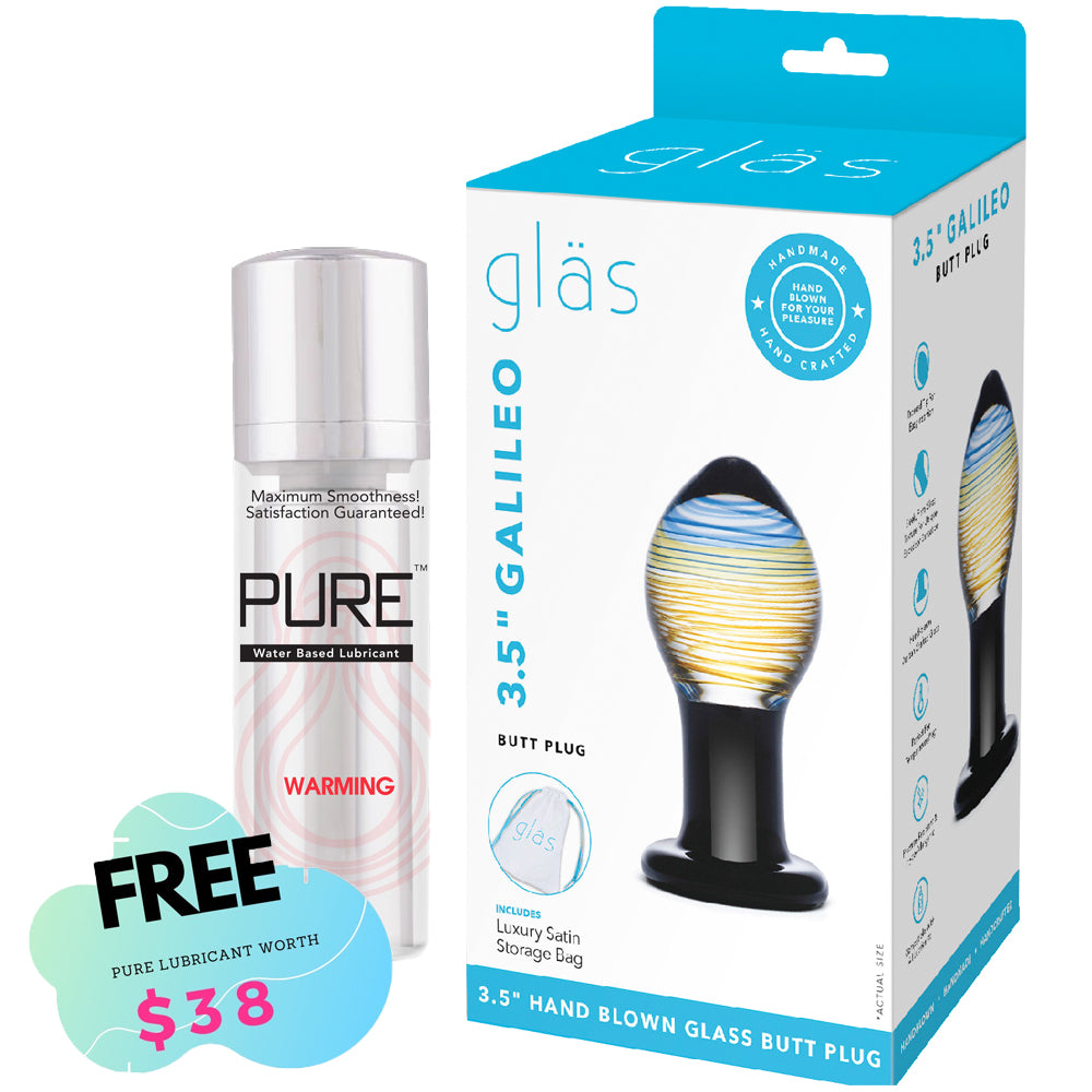 Glas - Galileo Butt Plug-Black 3.75"