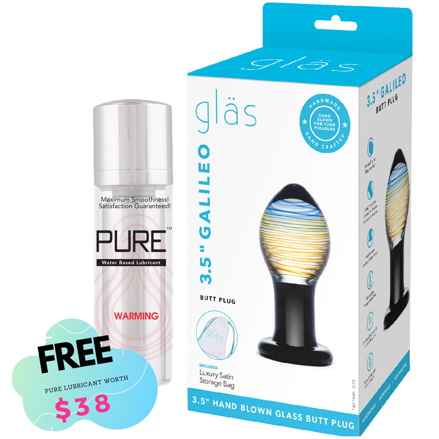 Glas - Galileo Butt Plug-Black 3.75"