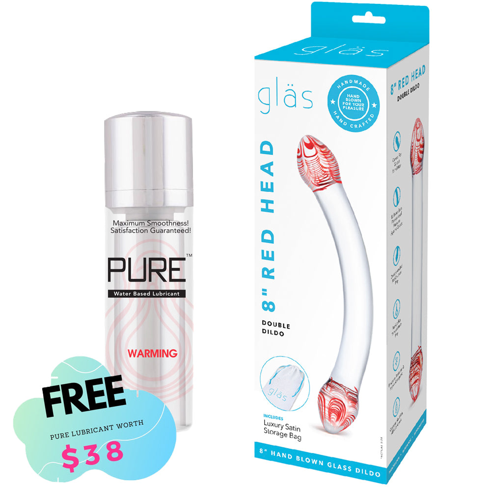Glas - Red Head Double Dildo - 7"