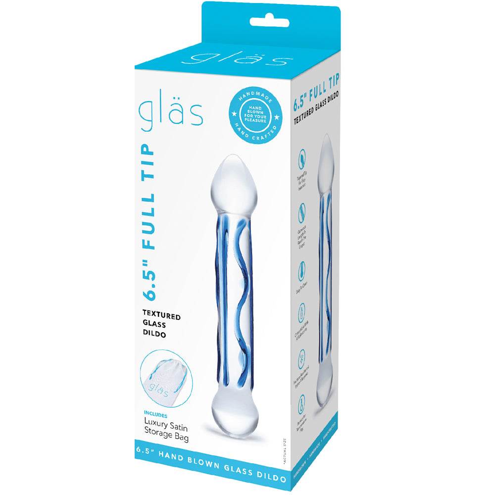 Glas - Full Tip Textured Glass Dildo 6.5"