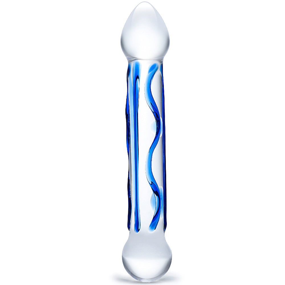 Glas - Full Tip Textured Glass Dildo 6.5"