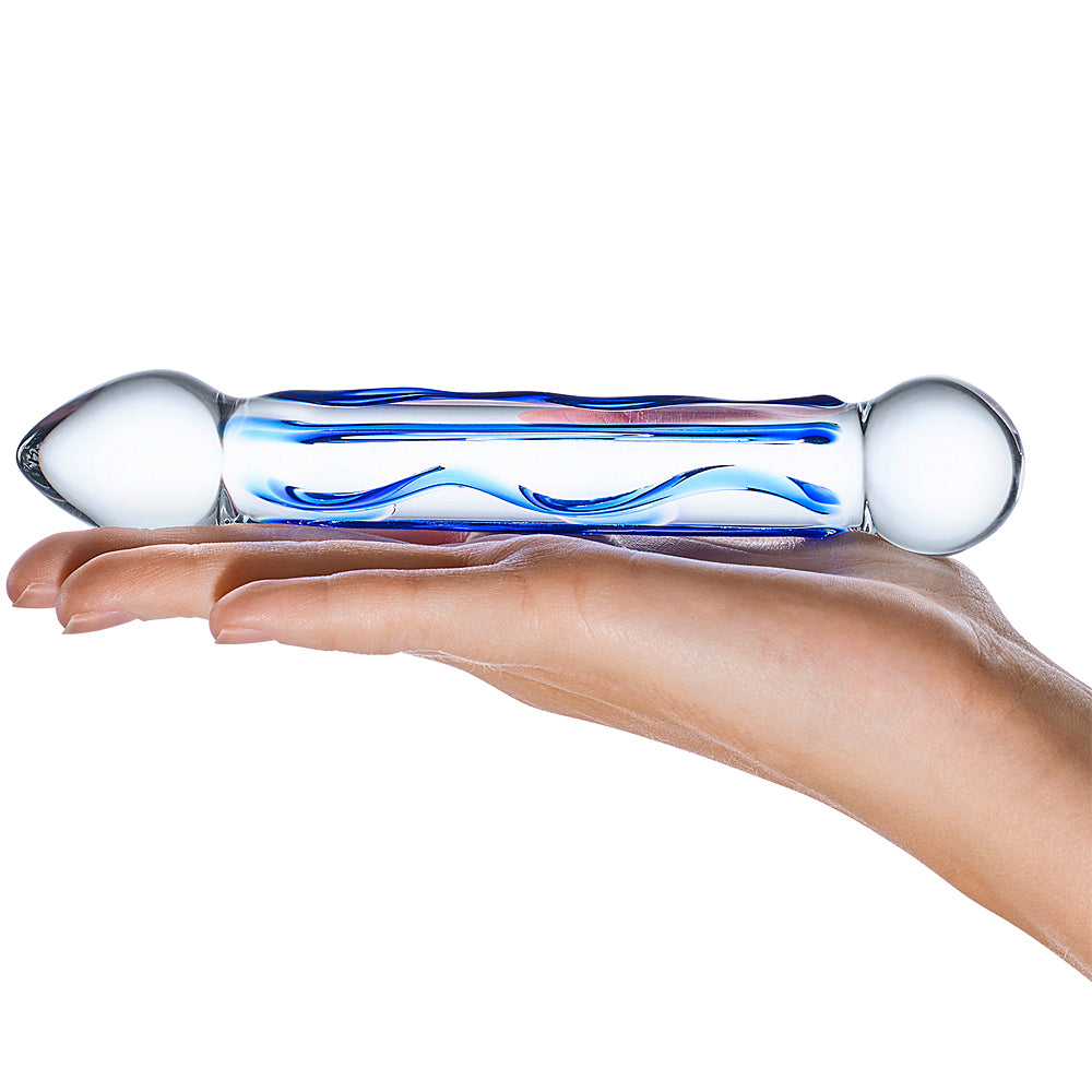 Glas - Full Tip Textured Glass Dildo 6.5"