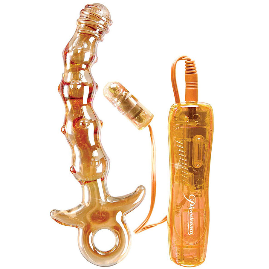 Pipedream - Icicles No.15 - 10 Function Vibrating Glass Teaser - 6.75" Yellow