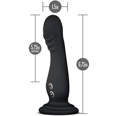 Impressions N1 Vibrating Silicone Dildo With Suction Cup - 6.75" Black