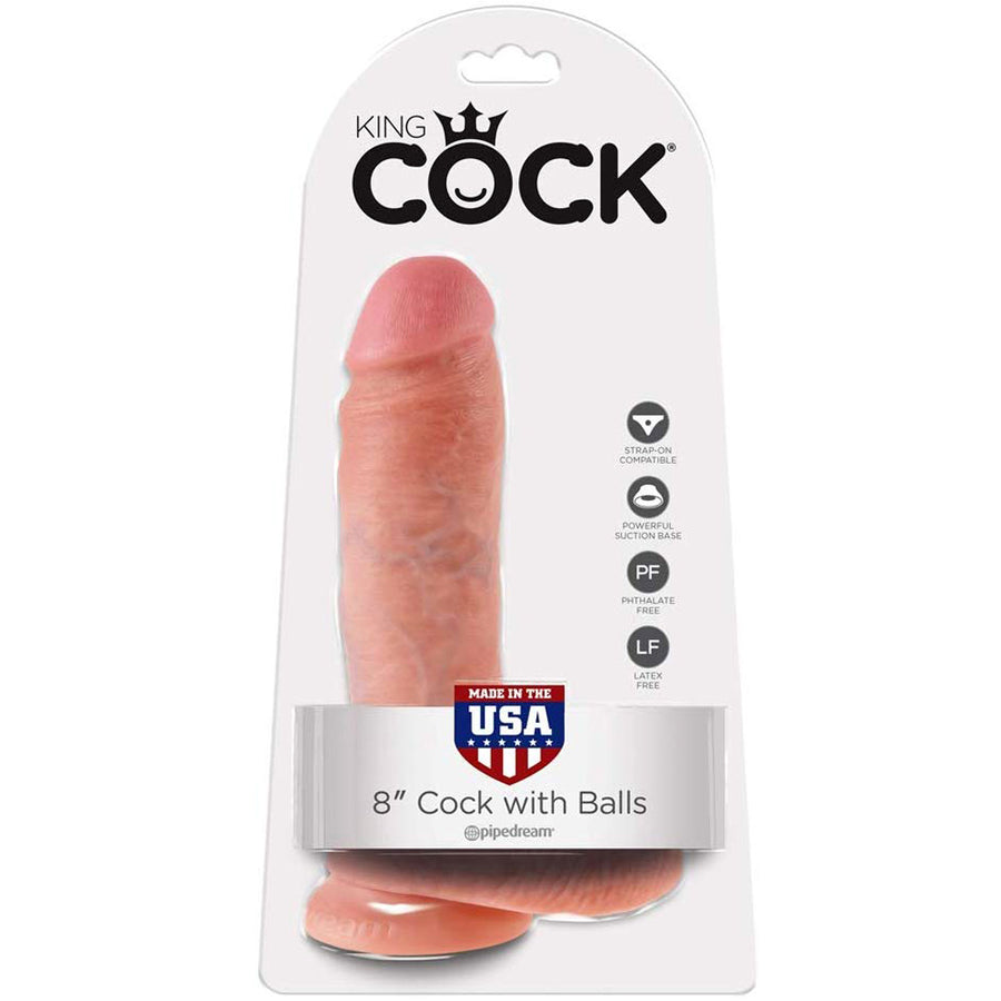 King Cock 8" Cock with Balls - Flesh