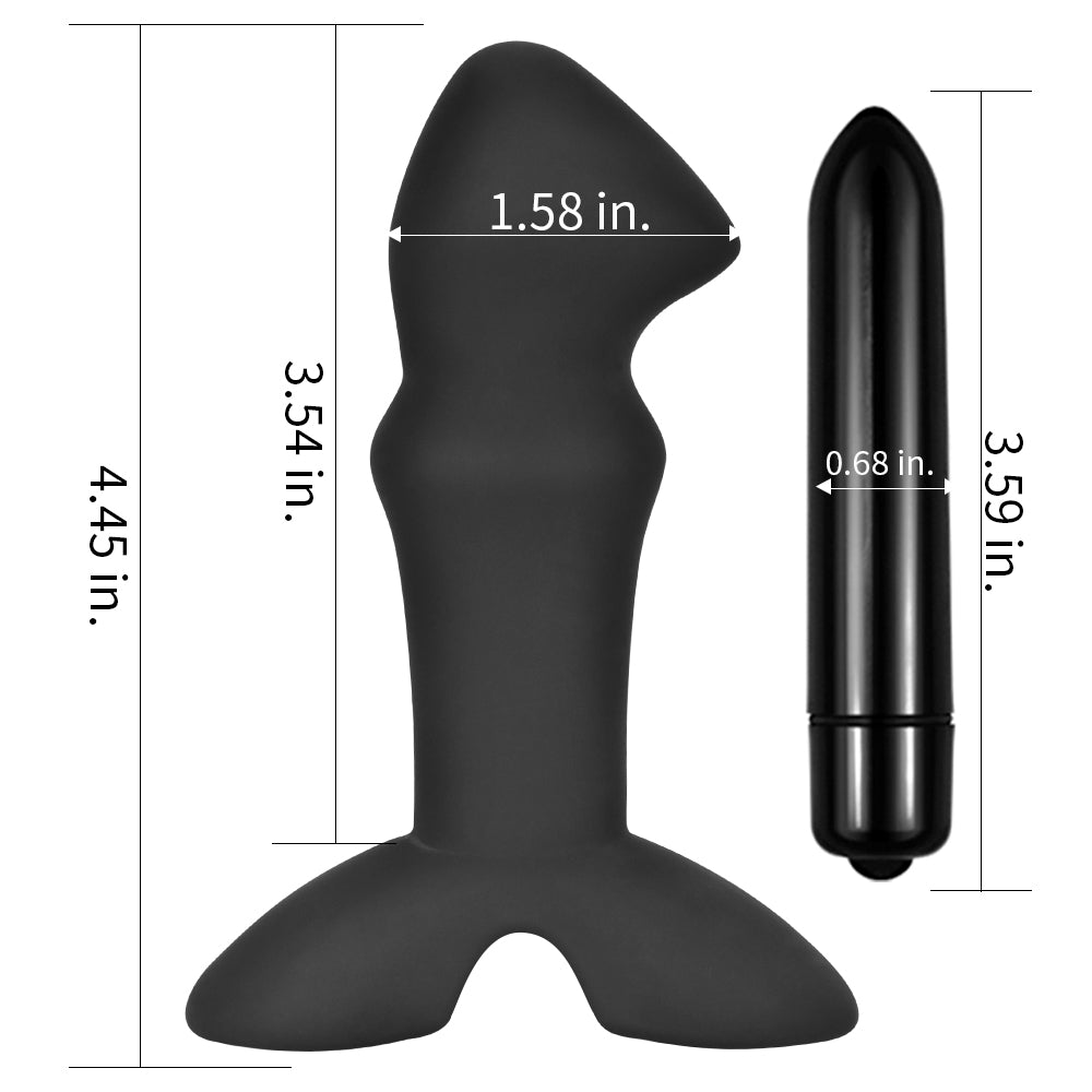 Anal Indulgence Collection - Silicone Prostate Stud - 4.5" Black