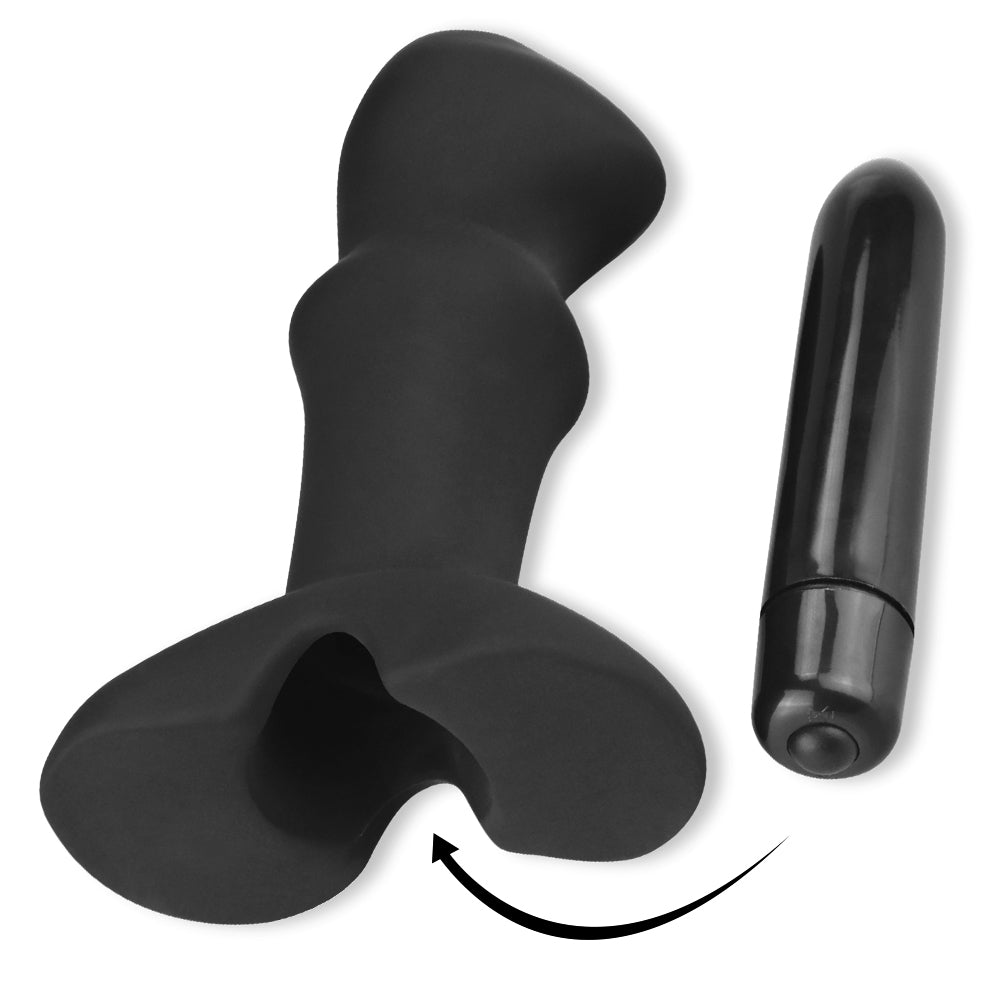 Anal Indulgence Collection - Silicone Prostate Stud - 4.5" Black