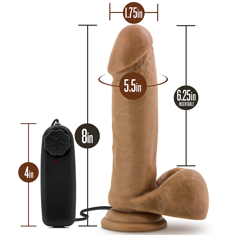 Blush Novelties - Loverboy Soccer Champ Vibrating Realistic Dildo - 8" Mocha