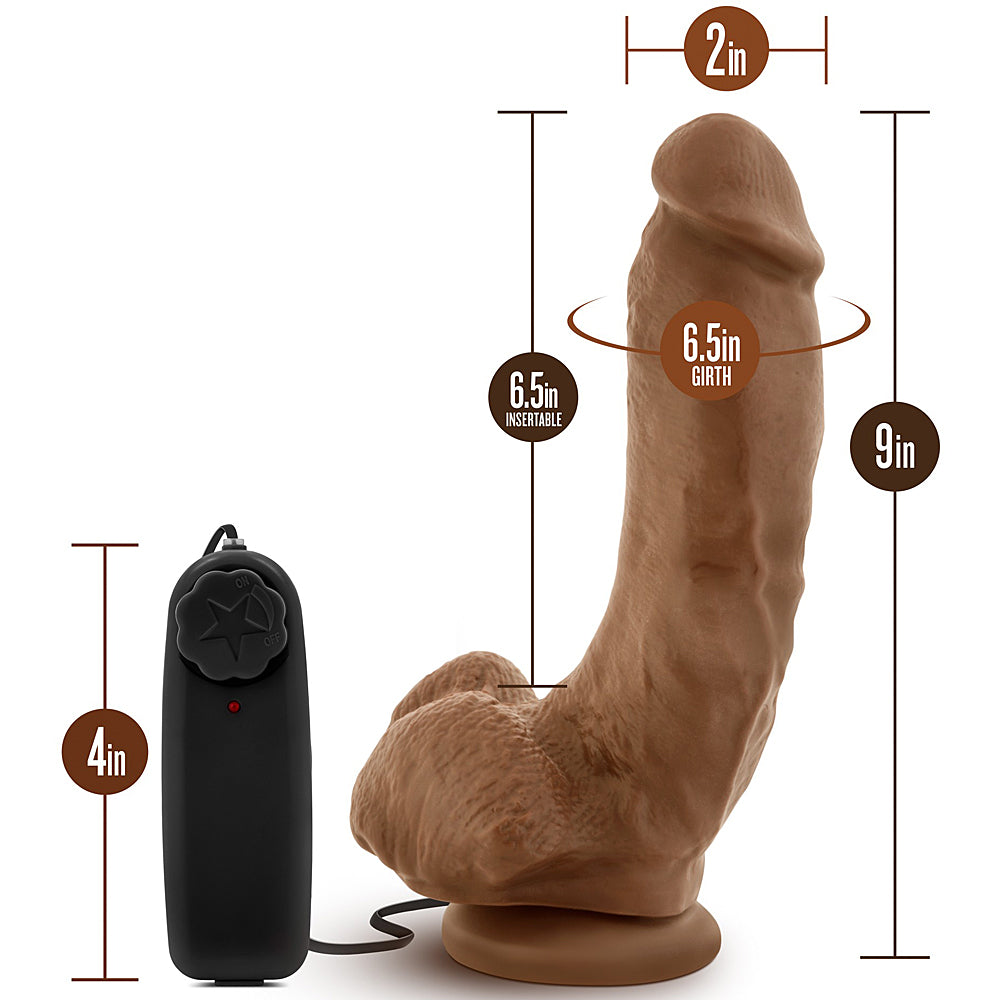 Blush Novelties - Loverboy The Boxer Vibrating Realistic Cock - 9" Mocha