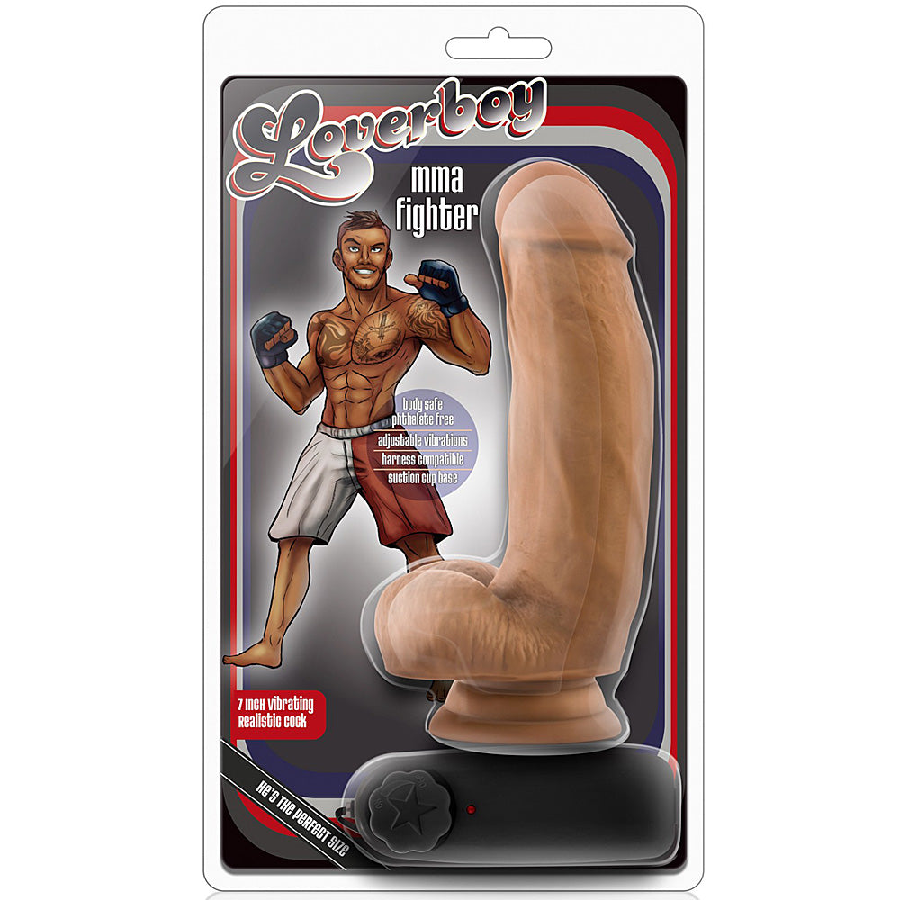 Blush Novelties - Loverboy MMA Fighter Vibrating Realistic Cock - 7" Mocha