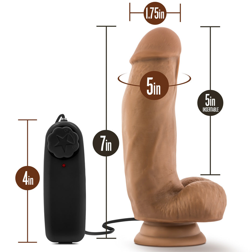 Blush Novelties - Loverboy MMA Fighter Vibrating Realistic Cock - 7" Mocha