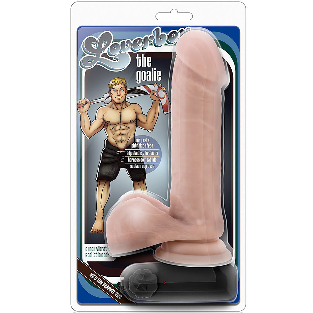 Blush Novelties - Loverboy The Goalie Vibrating Realistic Dildo - 8" Vanilla