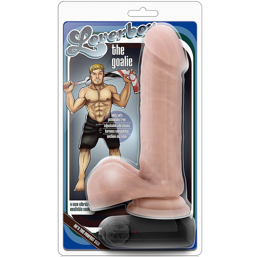 Blush Novelties - Loverboy The Goalie Vibrating Realistic Dildo - 8" Vanilla