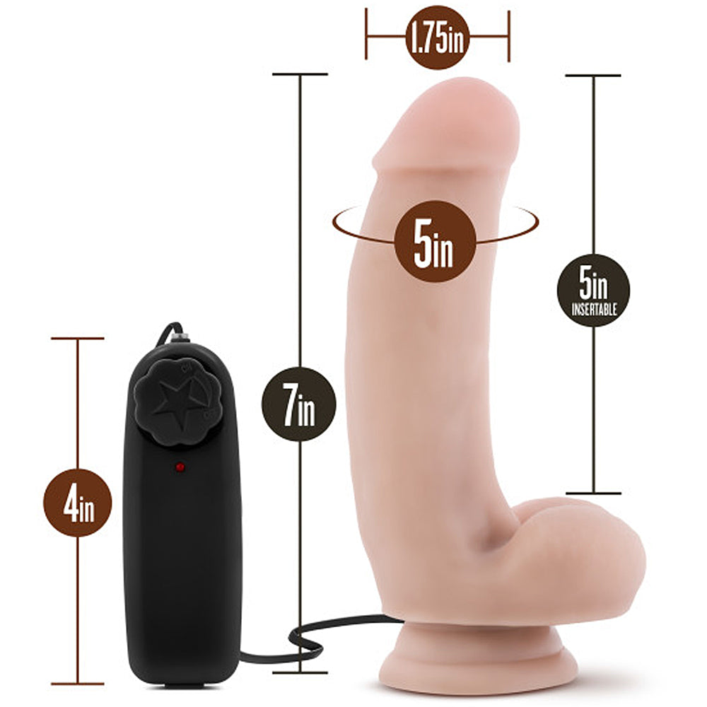 Blush Novelties - Loverboy The Quarterback Vibrating Realistic Cock - Vanilla 7"