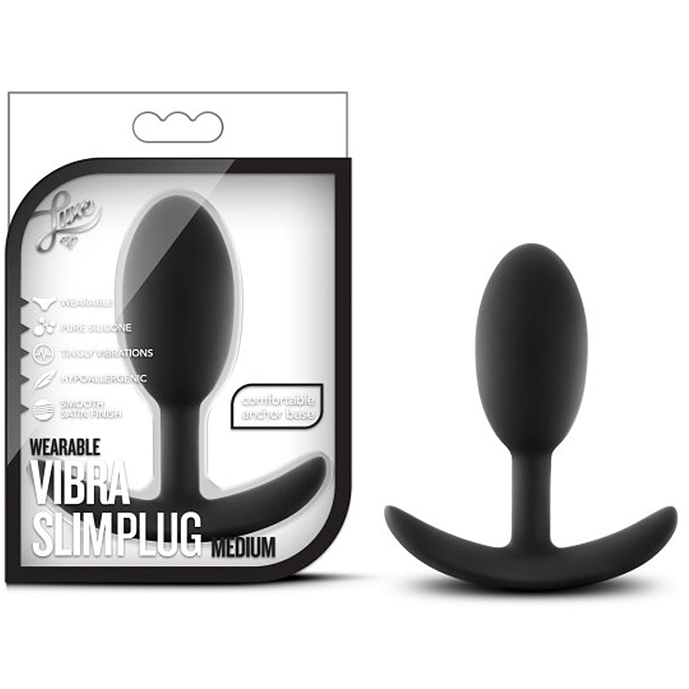 Blush Novelties - Luxe Wearable Vibra Slim Plug Medium - Black