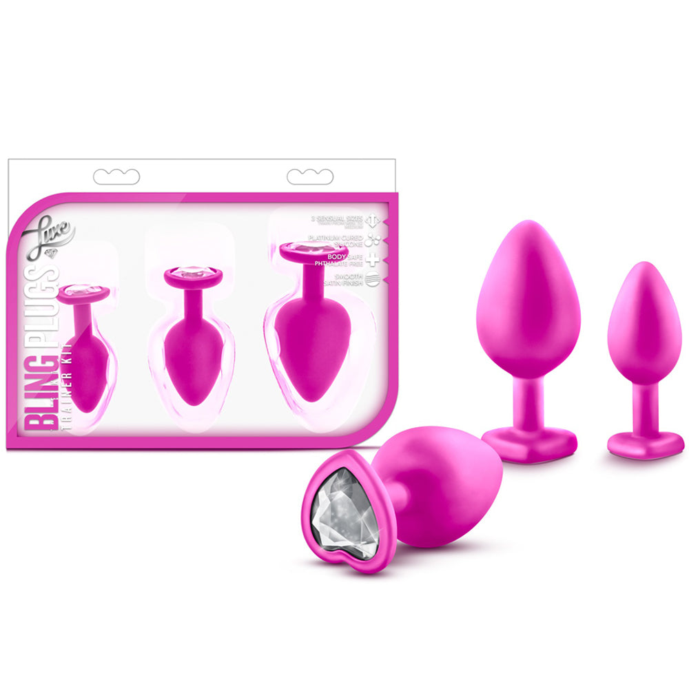 Blush Novelties - Luxe Bling Plugs Training Kit Pink w/White Gems
