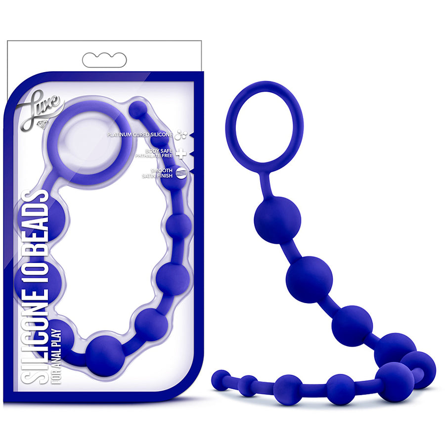 Blush Novelties - Luxe Silicone 10 Beads - Indigo