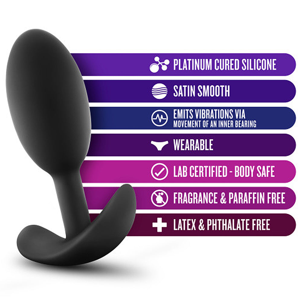 Blush Novelties - Luxe Wearable Vibra Slim Plug Medium - Black
