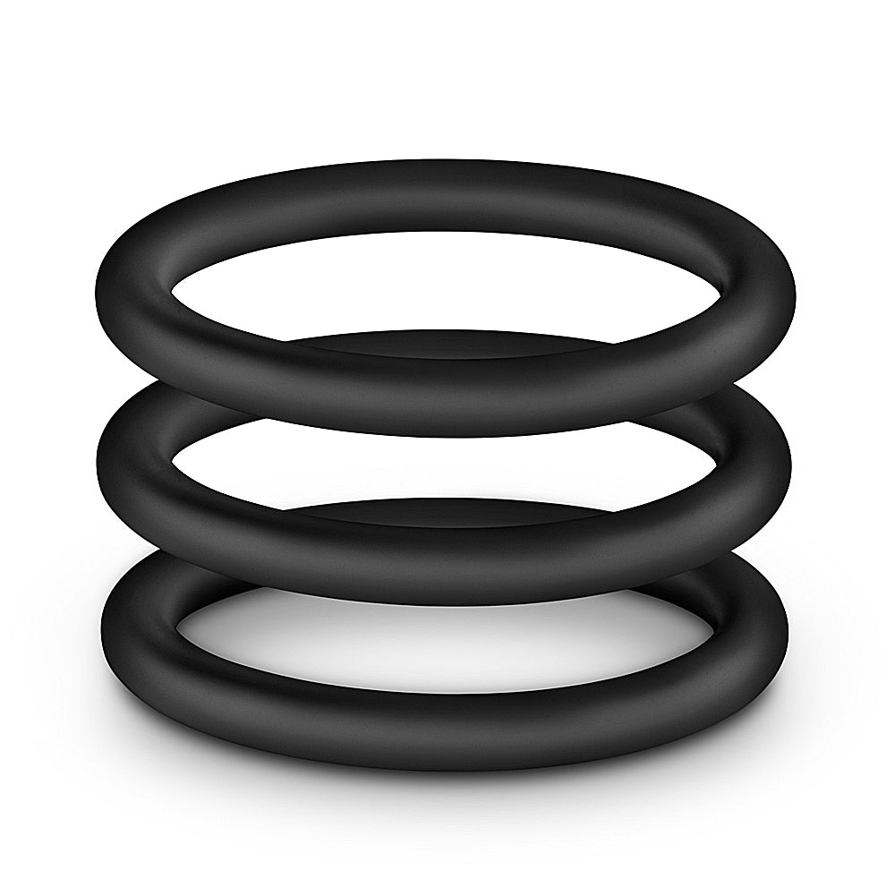 Performance VS1 Pure Premium Silicone Cock Rings - Medium Black