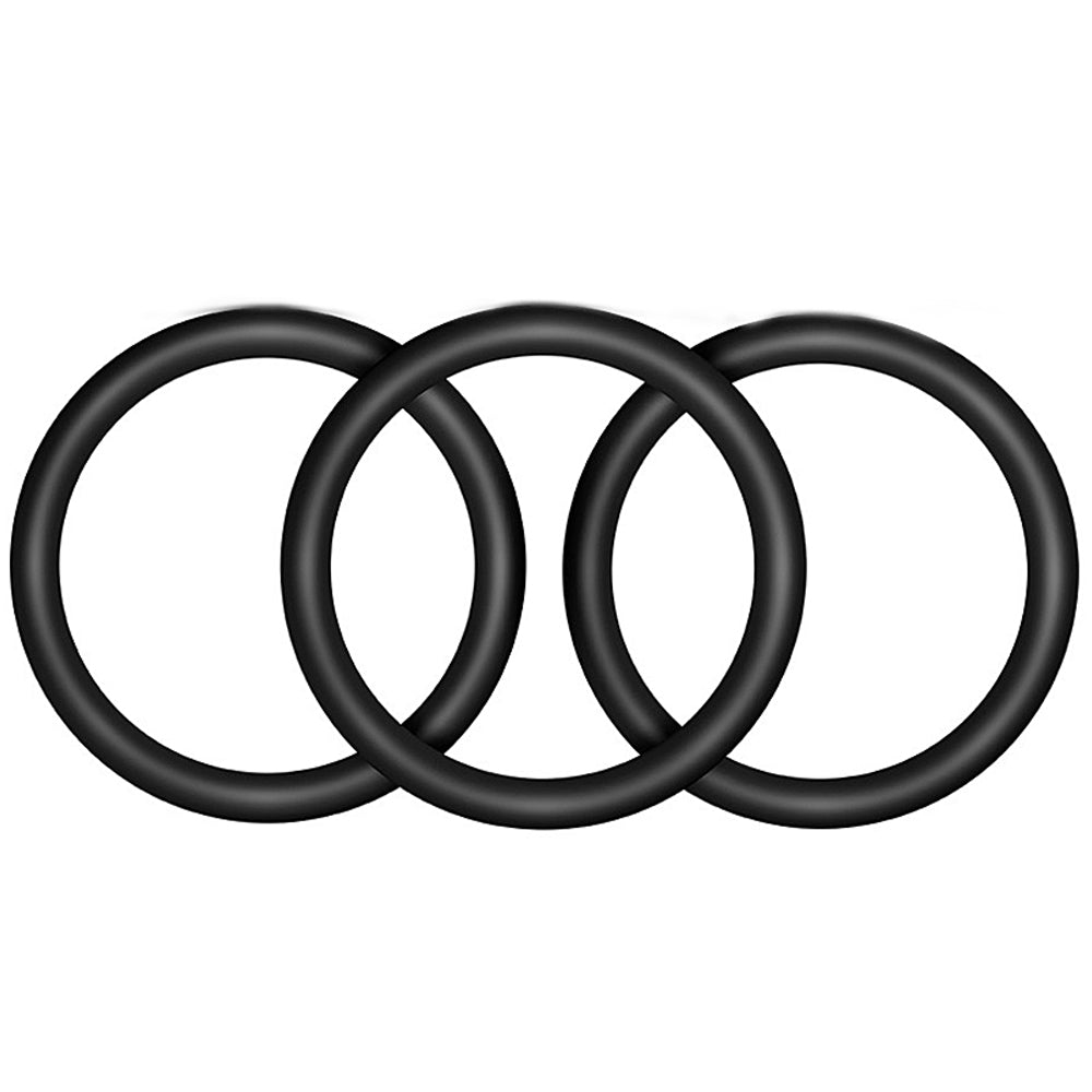 Performance VS1 Pure Premium Silicone Cock Rings - Medium Black