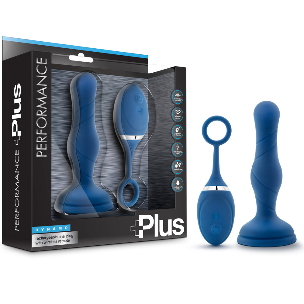 Performance Plus Dynamo Rechargeable Anal Plug - Blue