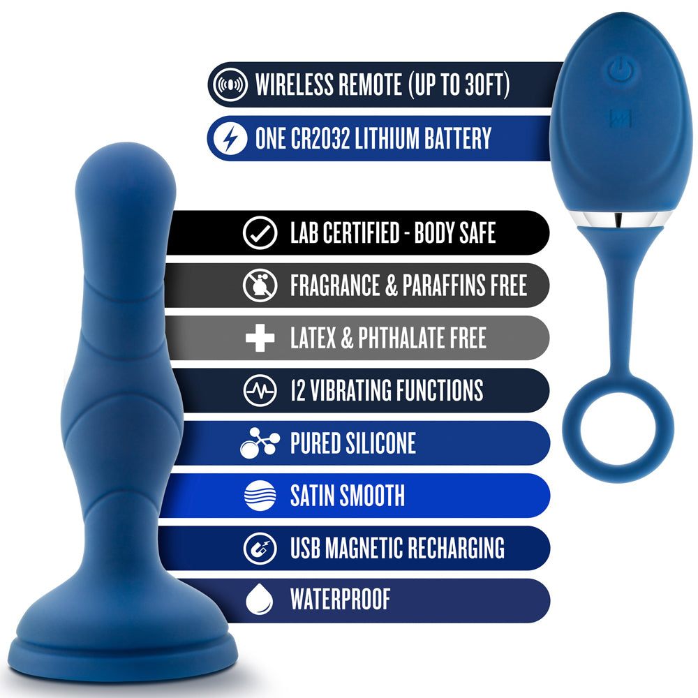 Performance Plus Dynamo Rechargeable Anal Plug - Blue