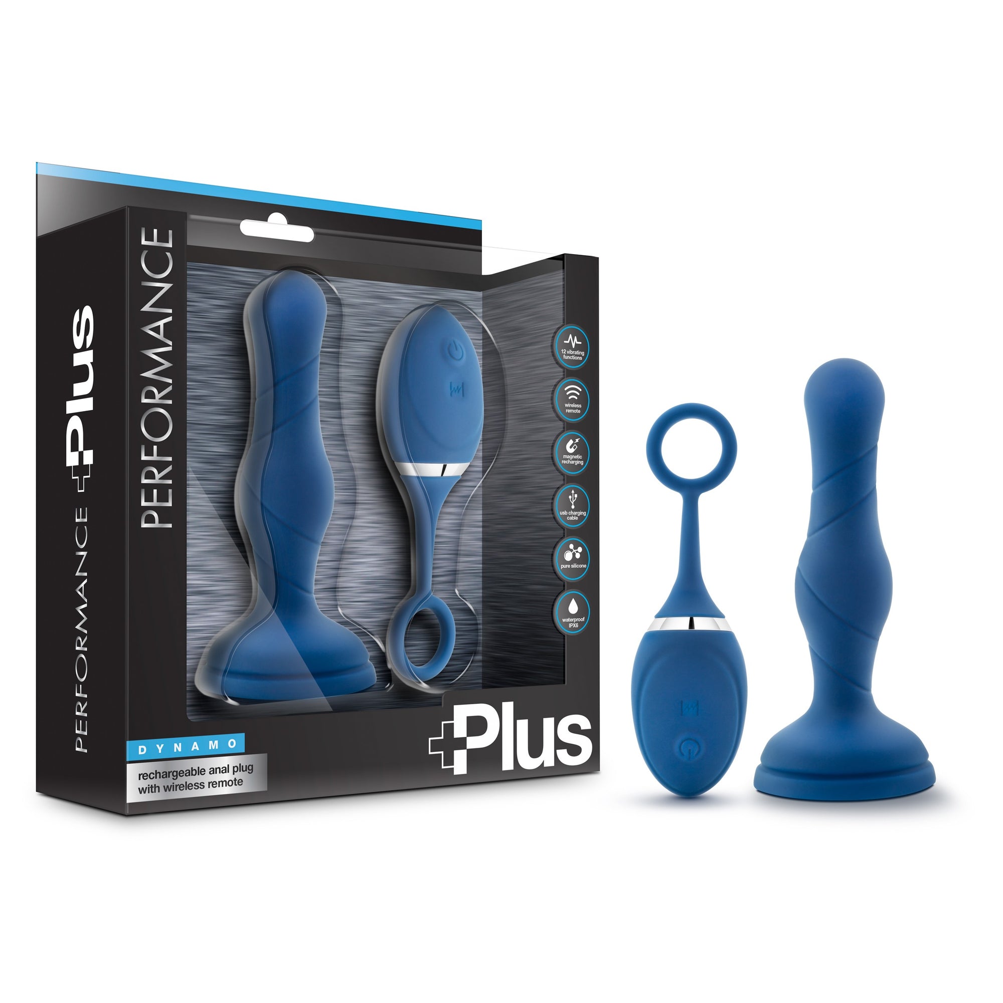 Performance Plus Dynamo Rechargeable Anal Plug - Blue