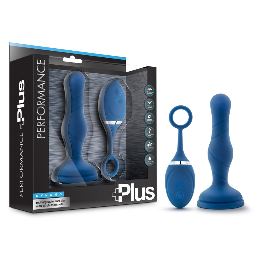 Performance Plus Dynamo Rechargeable Anal Plug - Blue
