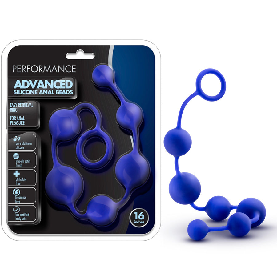Performance Silicone Anal Beads - Indigo
