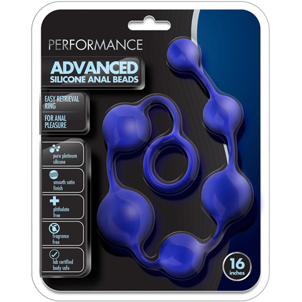 Performance Silicone Anal Beads - Indigo