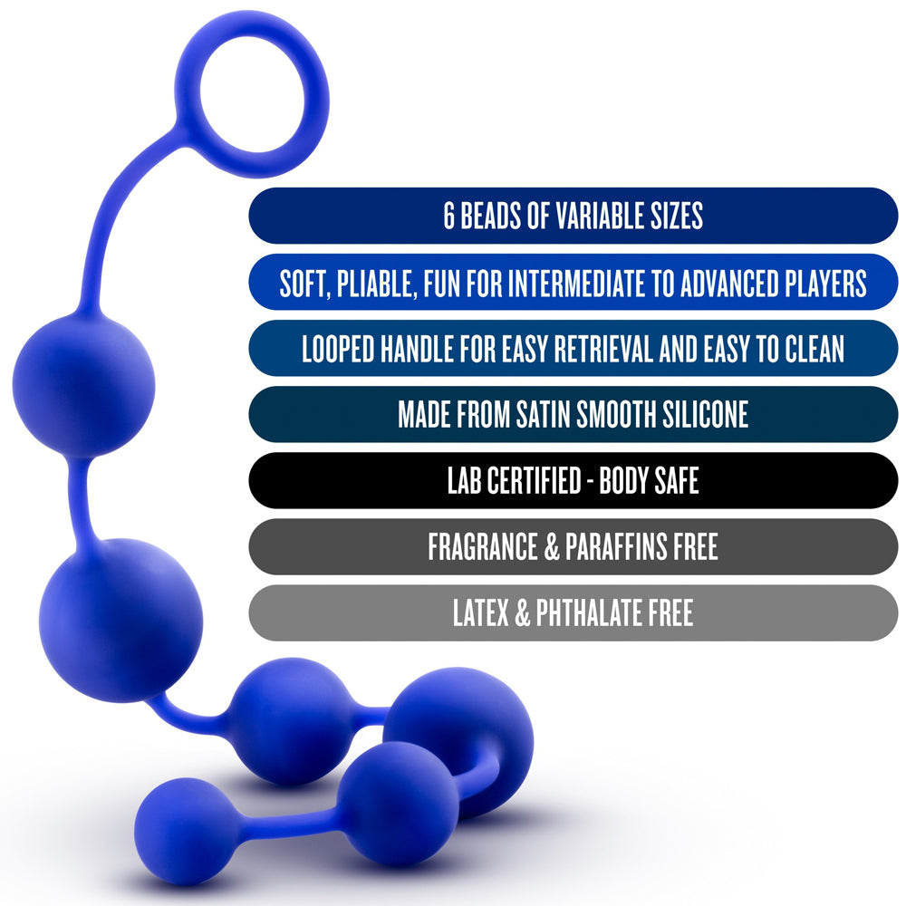 Performance Silicone Anal Beads - Indigo