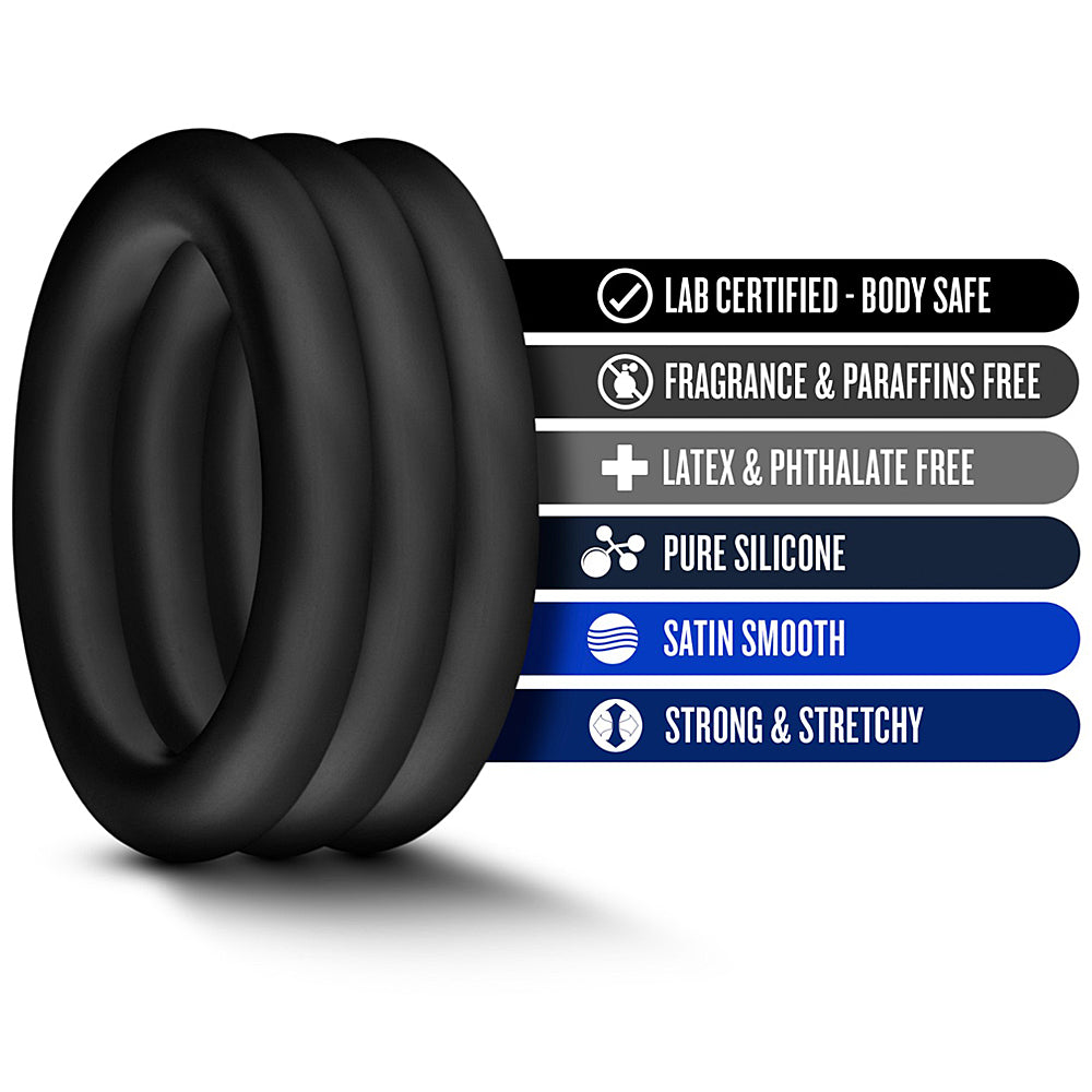 Performance VS2 Pure Premium Silicone Cock Rings - Small Indigo
