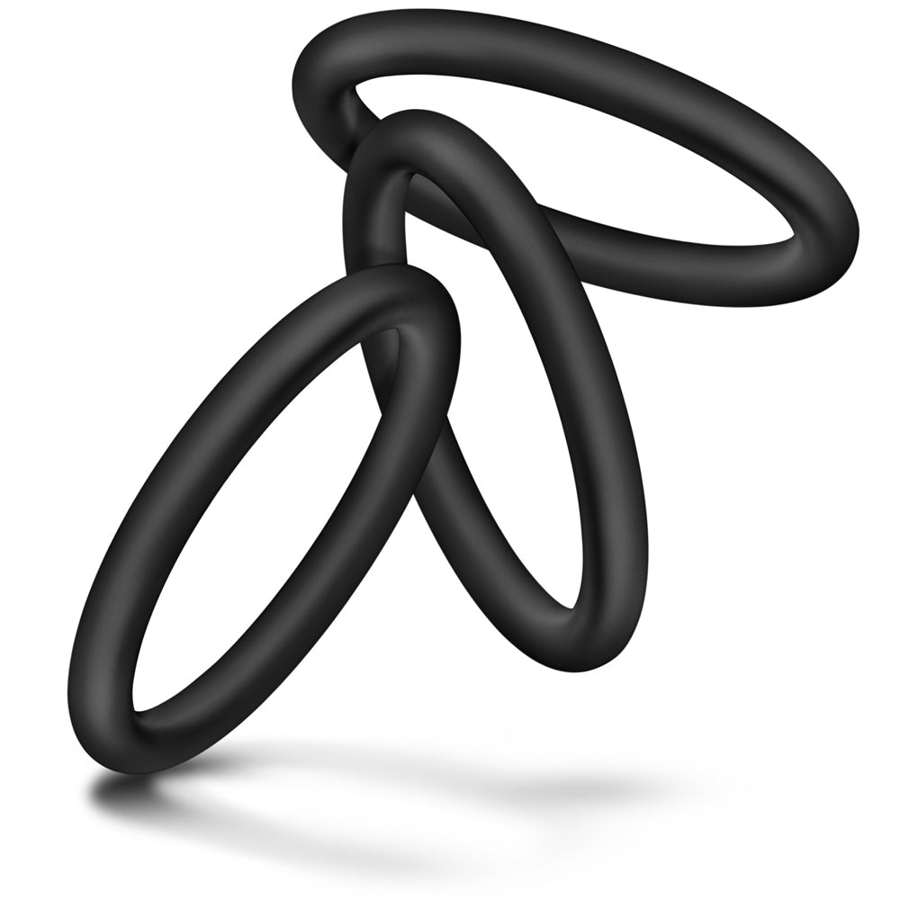 Performance VS3 Pure Premium Silicone Cock Rings - Large Black