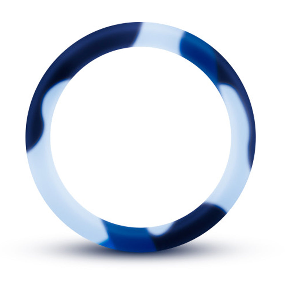 Performance Silicone Go Pro Cock Ring - Blue Camouflage