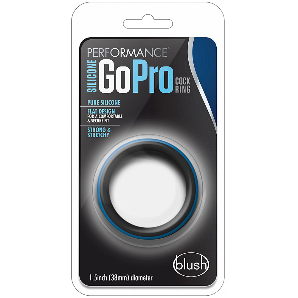 Performance Silicone Go Pro Cock Ring - Black/Blue