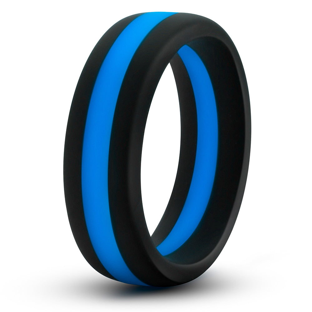Performance Silicone Go Pro Cock Ring - Black/Blue
