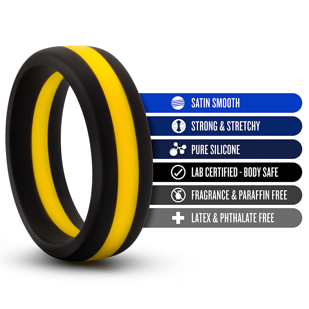 Performance Silicone Go Pro Cock Ring - Black/Gold