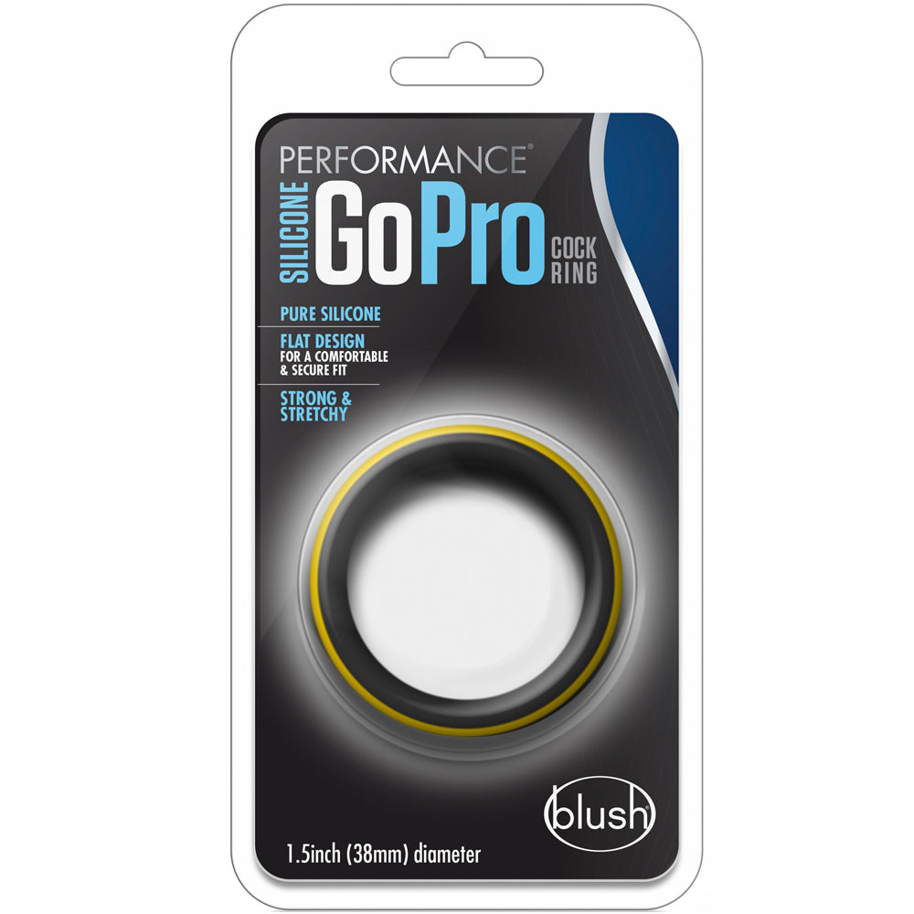 Performance Silicone Go Pro Cock Ring - Black/Gold