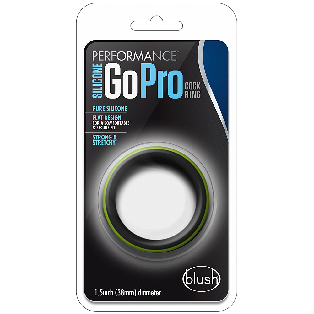 Performance Silicone Go Pro Cock Ring - Black/Green