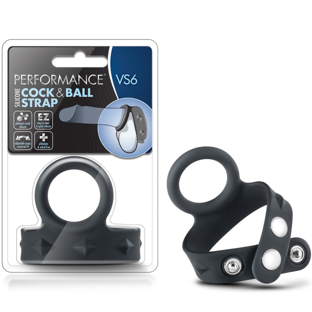 Performance VS6 Silicone Cock & Ball Strap - Black