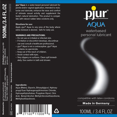 Pjur AQUA Water-Based Personal Lubricant 3.4oz/100ml