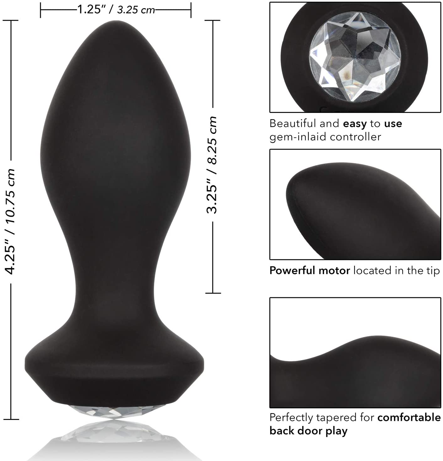 Cal Exotics - Power Gem Vibrating Petite Crystal Probe - Black