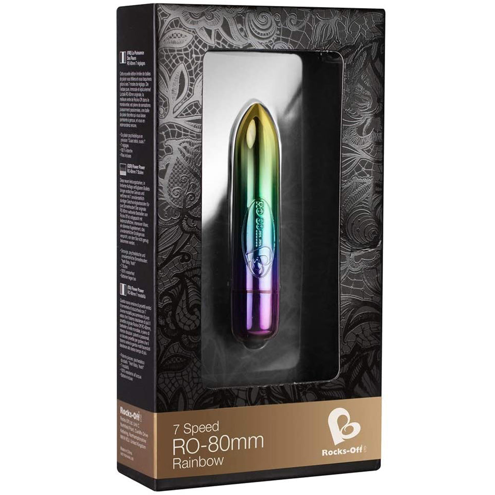Rocks-Off RO-80mm 7 Speed Bullet - Rainbow