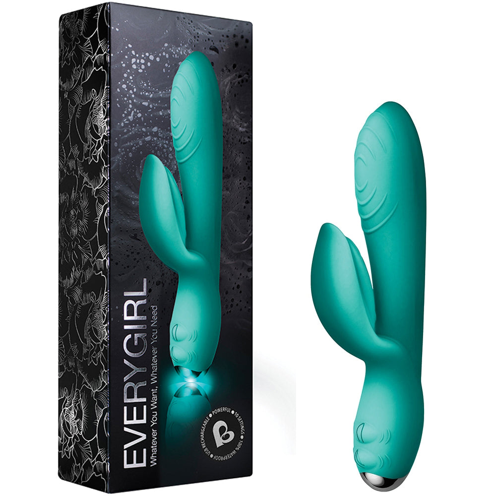 Rocks-Off EveryGirl 10 Speed Light Up Vibrator - Teal