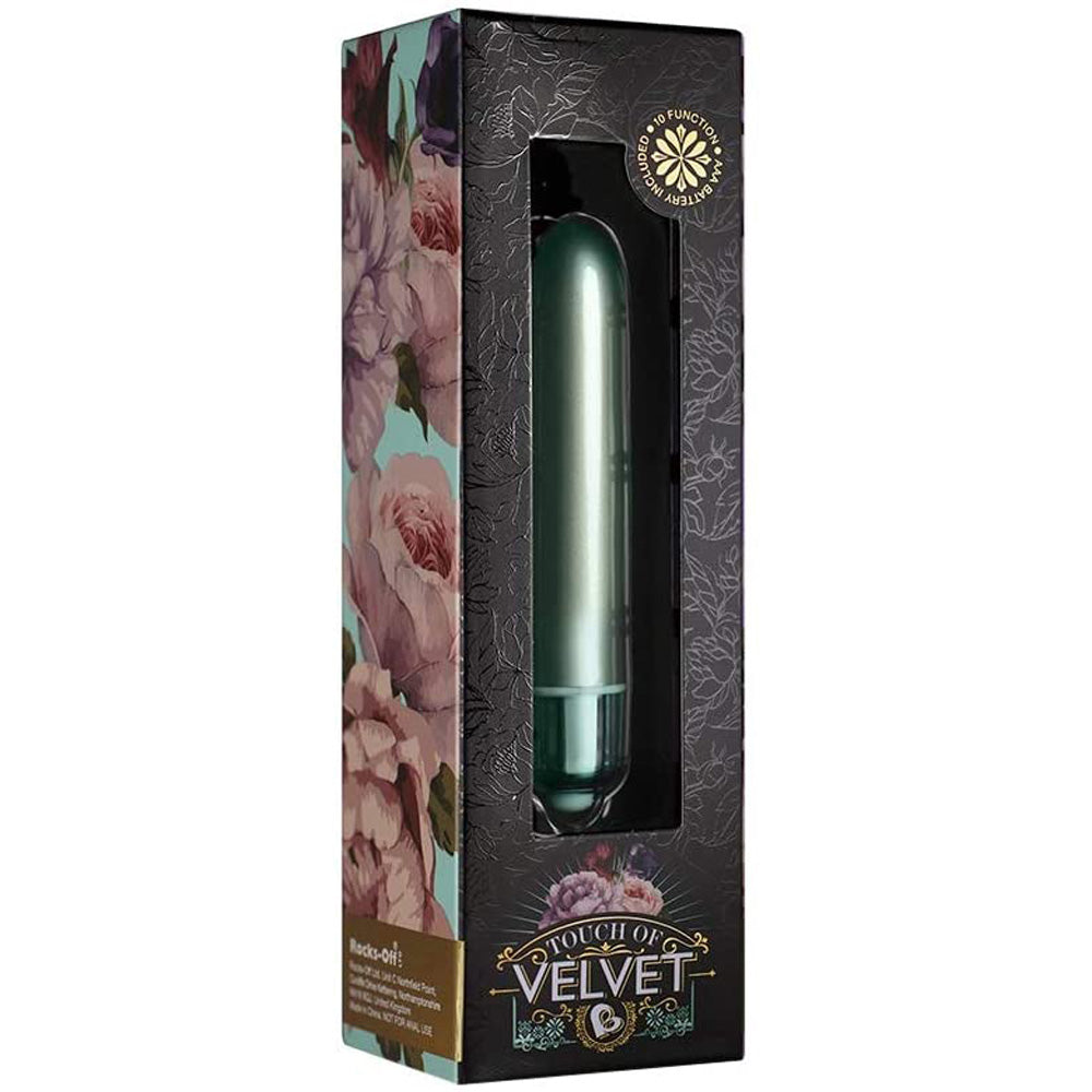 Rocks-Off Touch Of Velvet 10 Speed Bullet - Aqua Lily