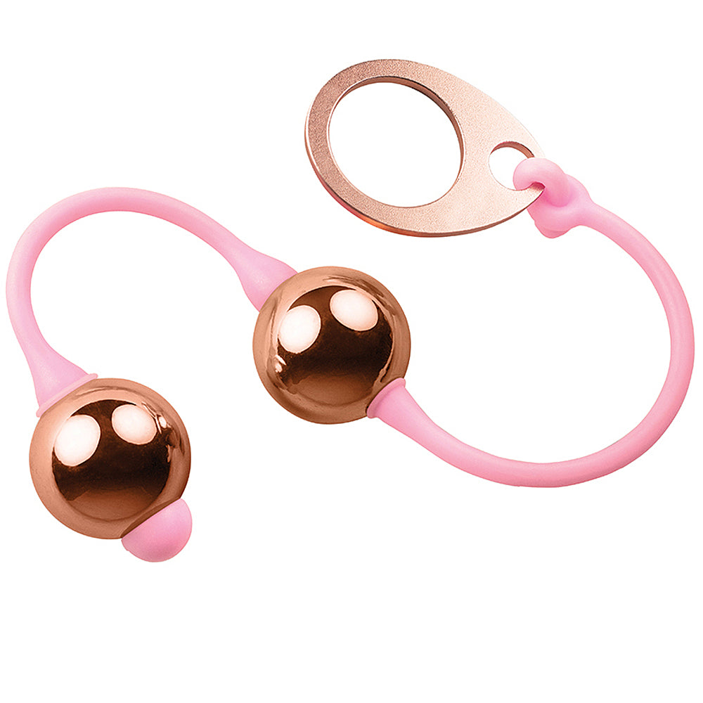 Rocks-Off Golden Love Balls - Rose Gold & Pink