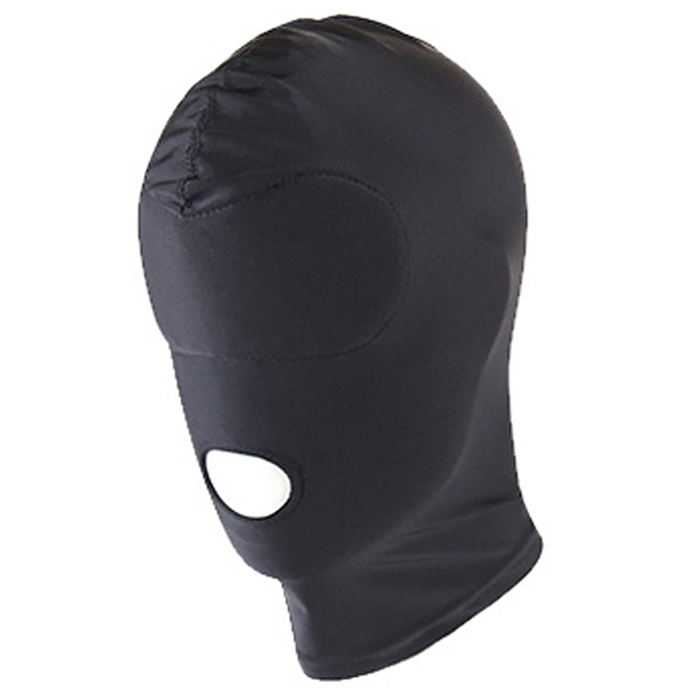 SMVIP Open Mouth Hood with Padded Blindfold - Black