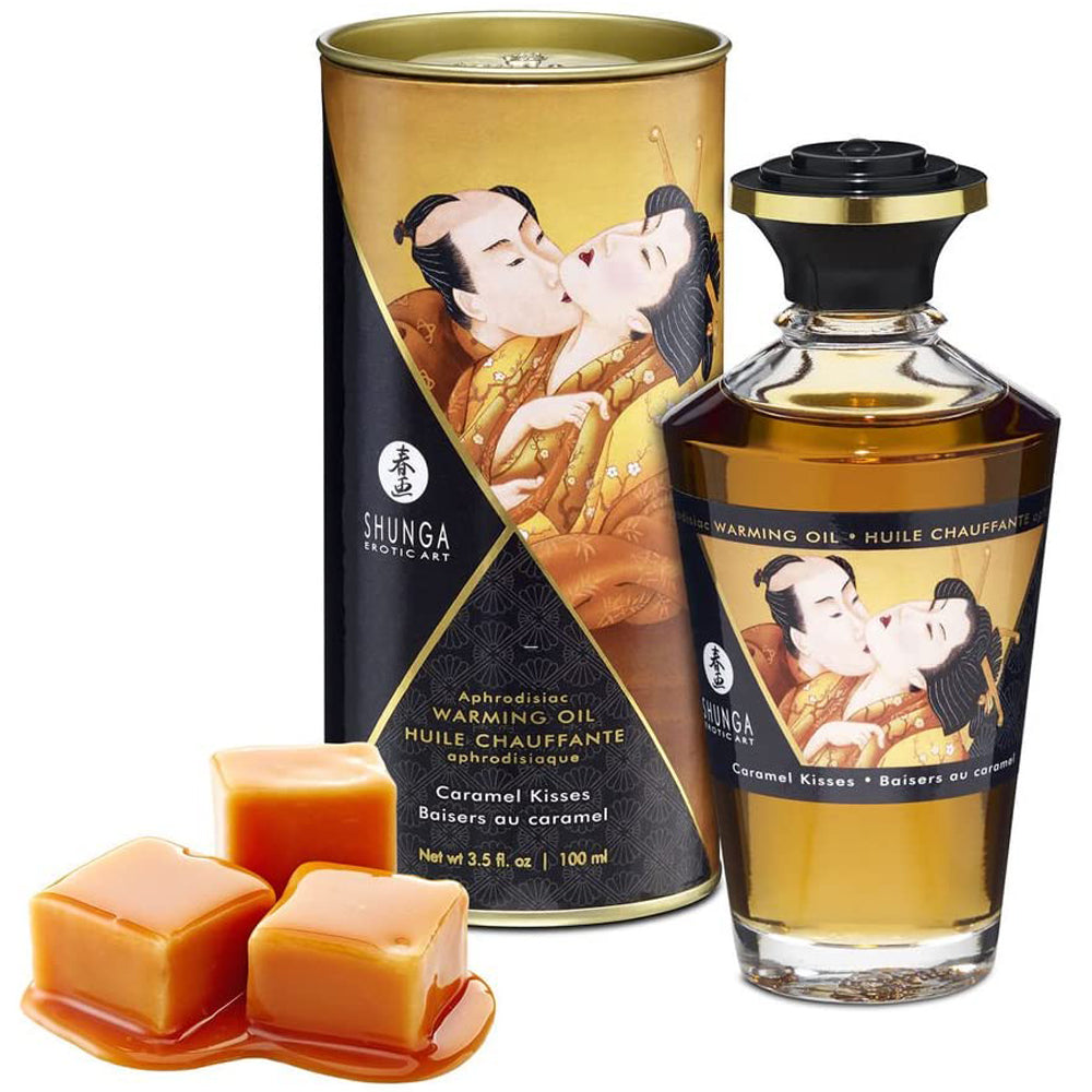 Shunga Aphrodisiac Warming Oil - Caramel Kisses 3.5oz