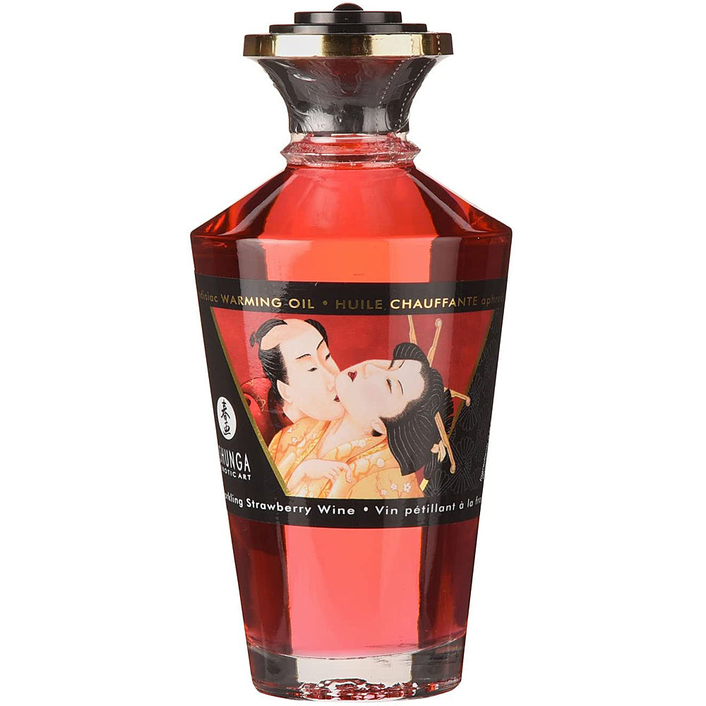 Shunga Aphrodisiac Warming Oil - Sparkling Strawberry Wine 3.5oz